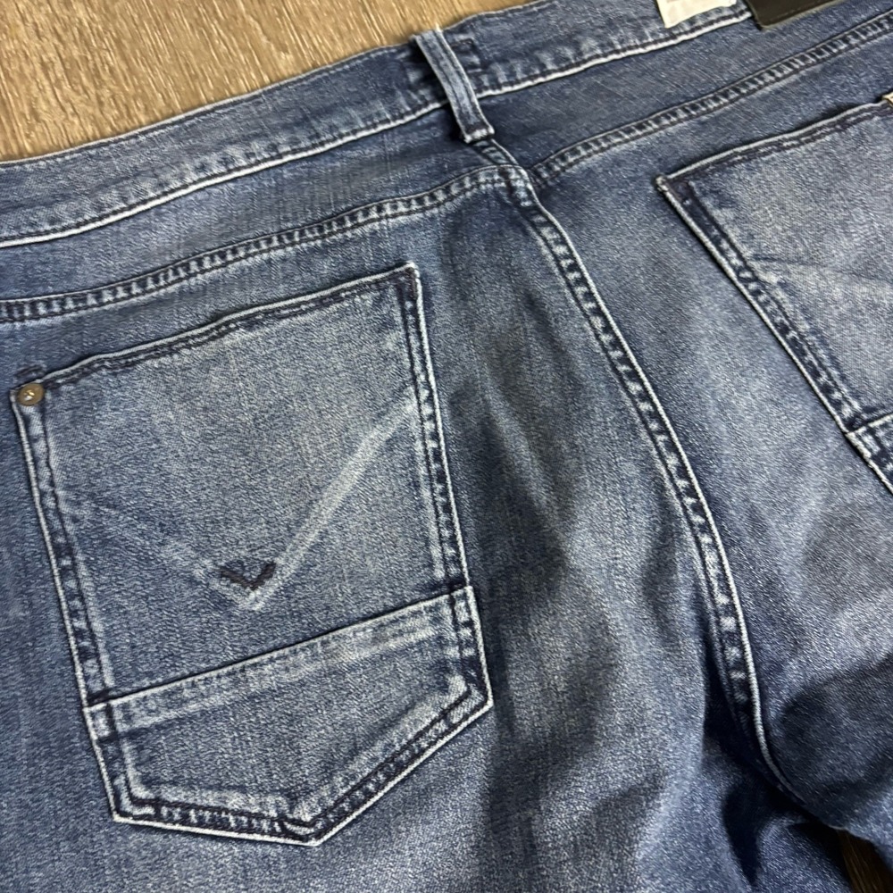 Hudson Byron Straight Jeans Mens‎ 38x34 Blue Denim Zip Fly Stretch Five Pocket - Picture 11 of 12
